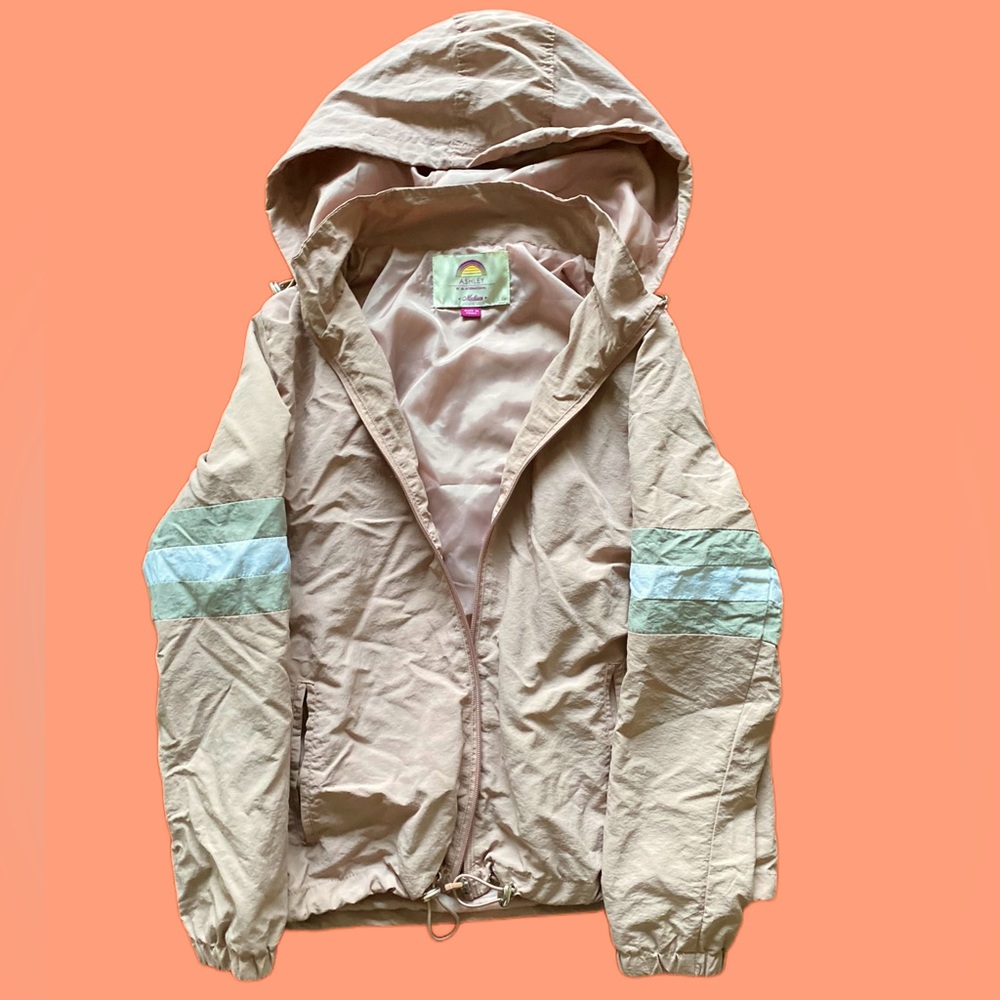 Light pink “Ashley By 26 International” windbreaker hooded jacket